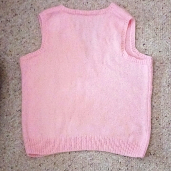 Hand Crafted Knitted Pink Sweater Vest - Picture 2 of 3